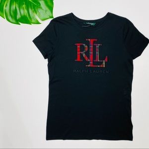 Ralph Lauren Plaid Logo Short Sleeve Tee Shirt